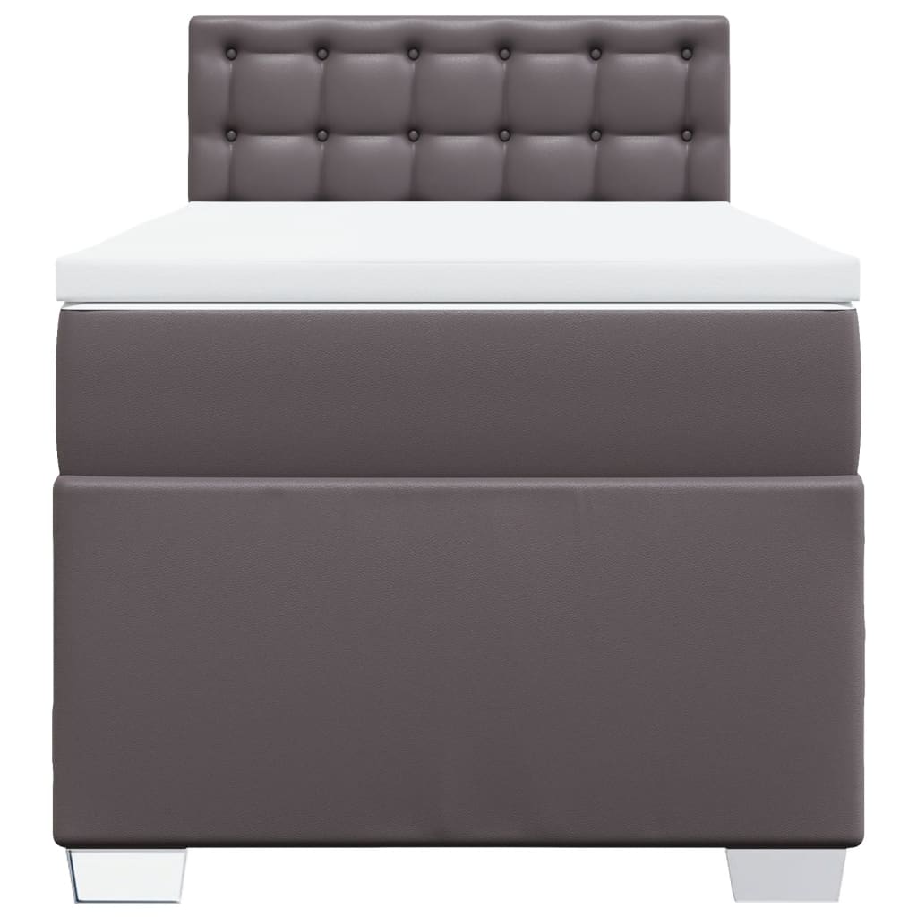 vidaXL Cama box spring con colchón cuero sintético gris 80x200 cm