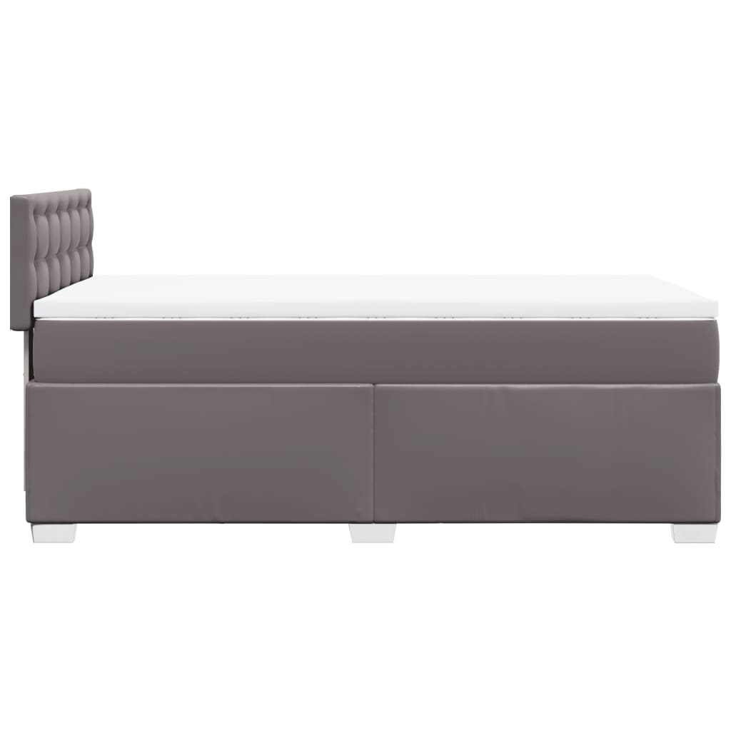 vidaXL Cama box spring con colchón cuero sintético gris 80x200 cm