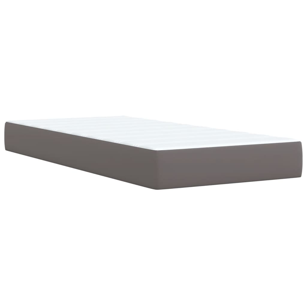 vidaXL Cama box spring con colchón cuero sintético gris 80x200 cm