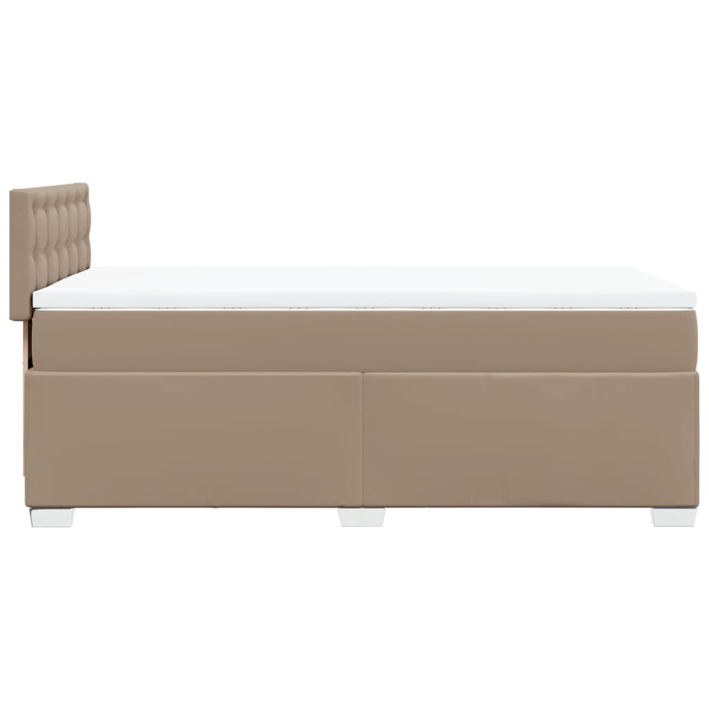 vidaXL Cama box spring con colchón cuero sintético capuchino 80x200 cm