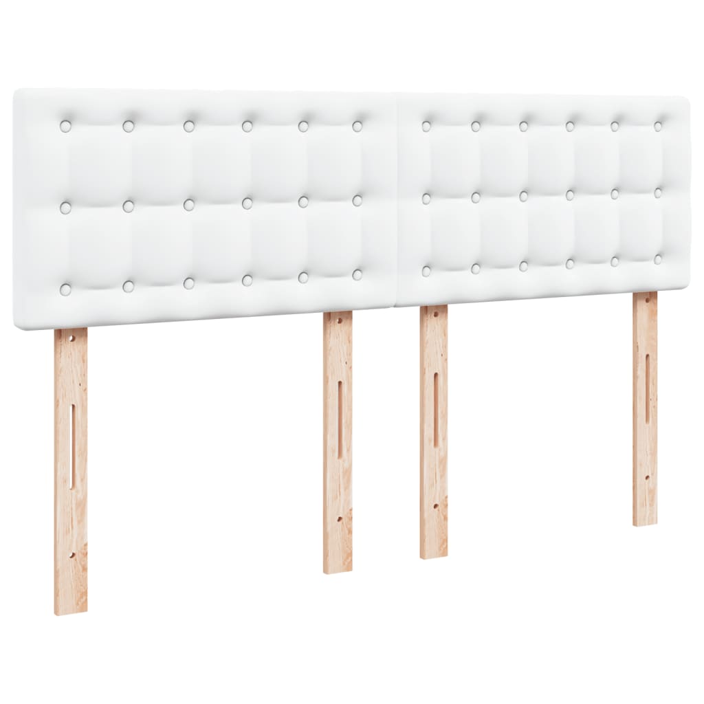 vidaXL Cama box spring con colchón cuero sintético blanco 140x200cm