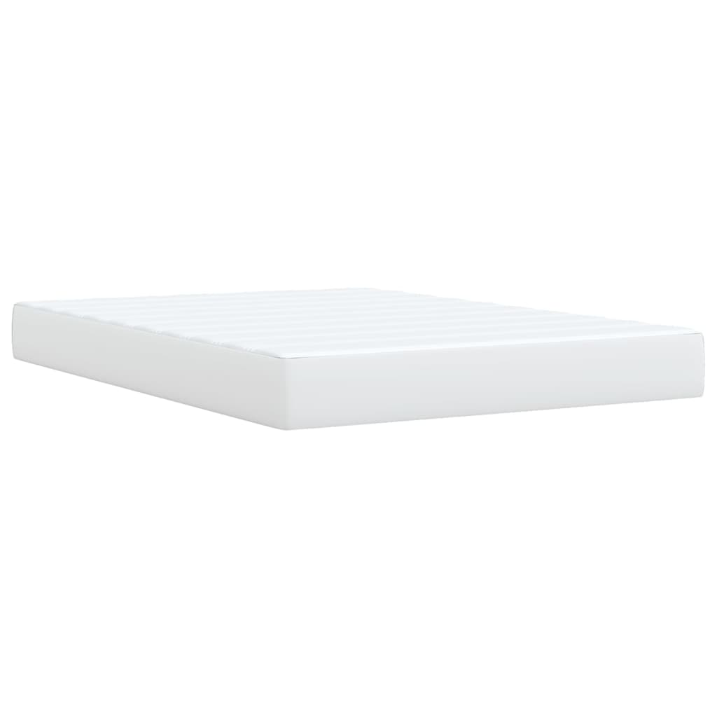 vidaXL Cama box spring con colchón cuero sintético blanco 140x200cm