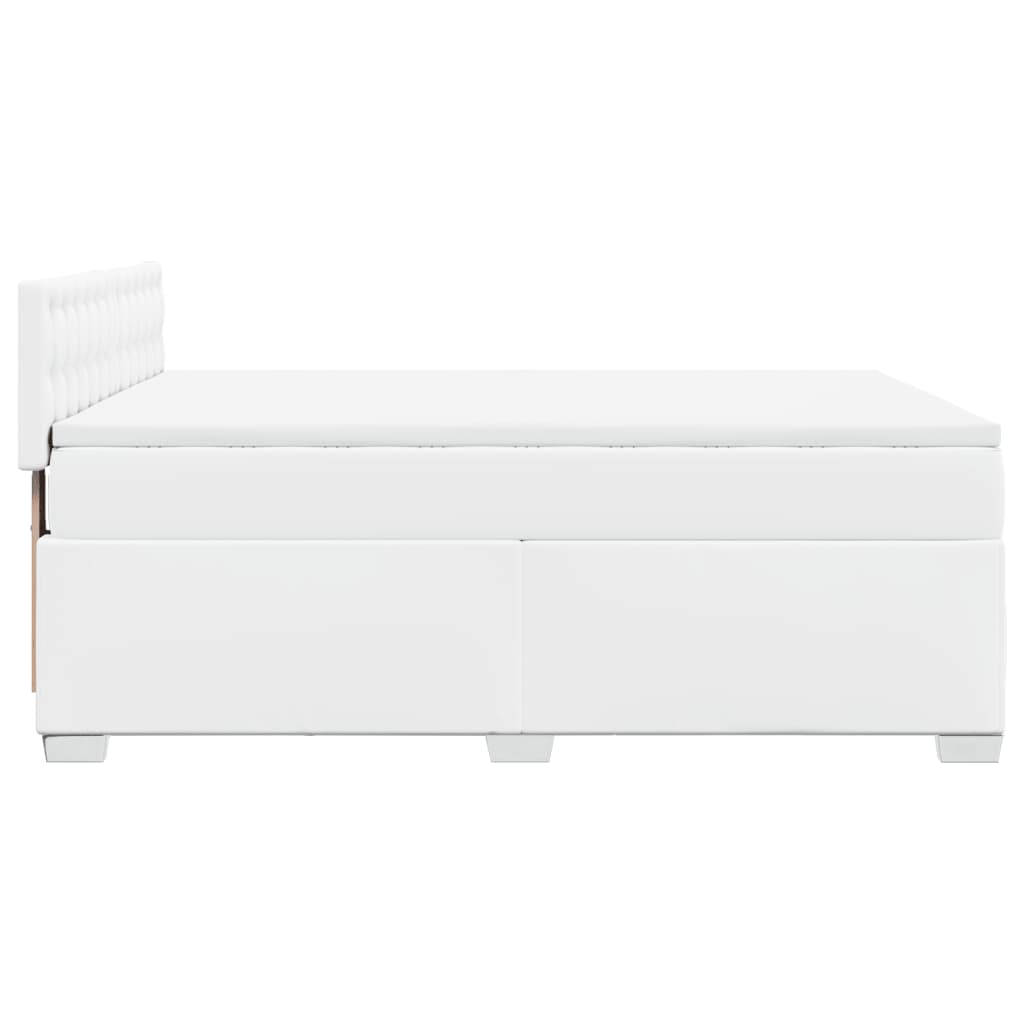 vidaXL Cama box spring con colchón cuero sintético blanco 140x200cm