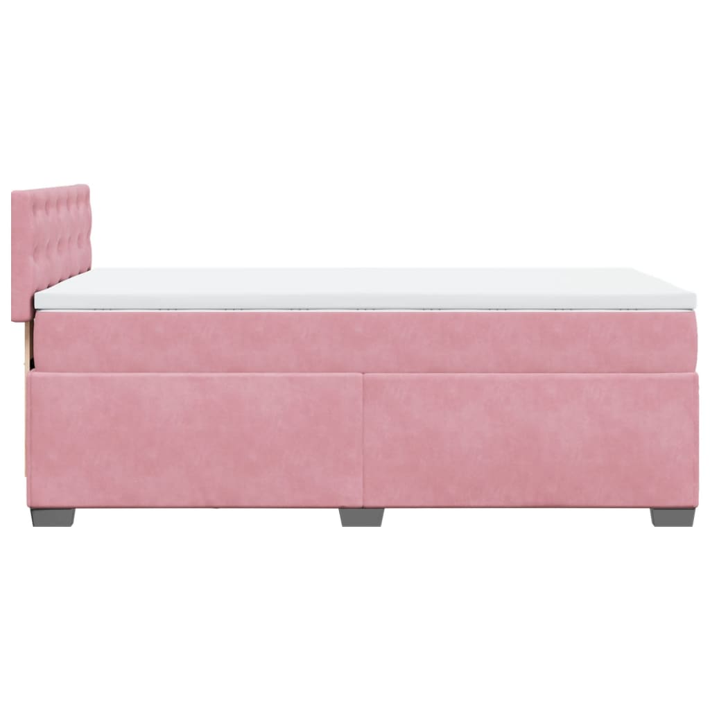 vidaXL Cama box spring con colchón terciopelo rosa 90x190 cm