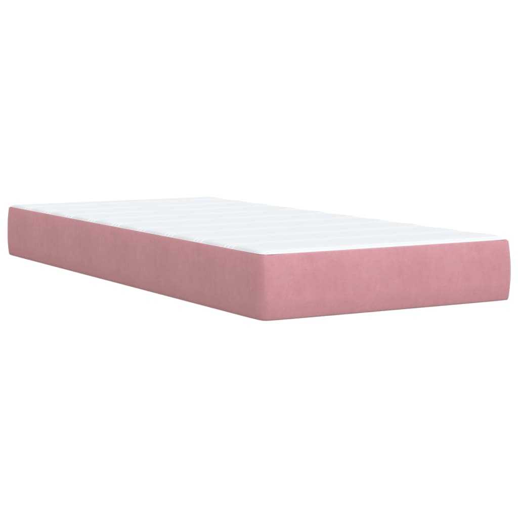 vidaXL Cama box spring con colchón terciopelo rosa 90x190 cm