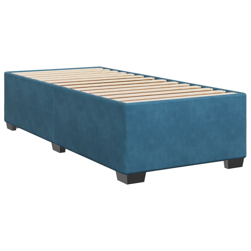 vidaXL Cama box spring con colchón terciopelo azul oscuro 90x200 cm