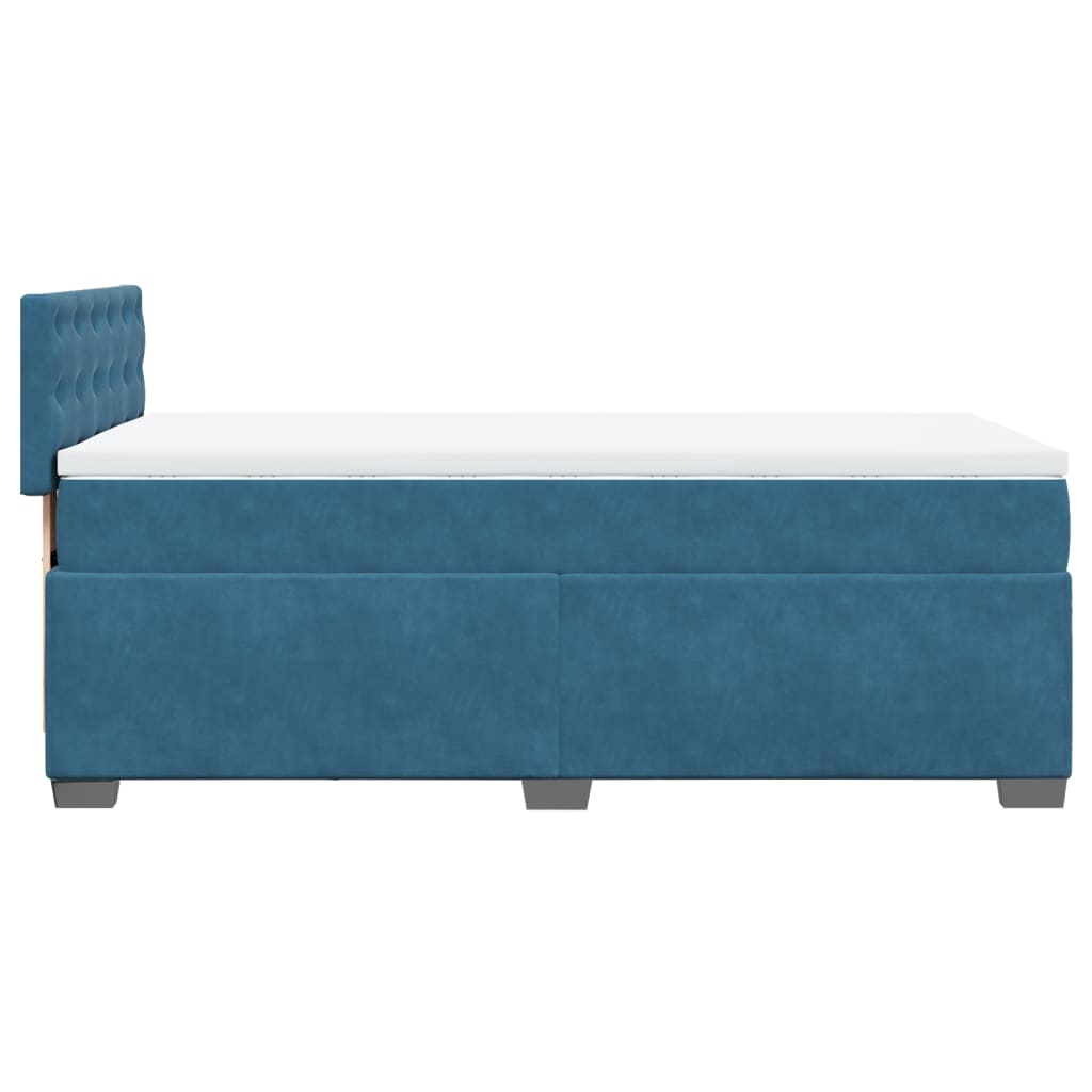 vidaXL Cama box spring con colchón terciopelo azul oscuro 90x200 cm