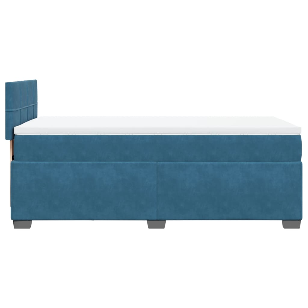 vidaXL Cama box spring con colchón terciopelo azul oscuro 90x200 cm