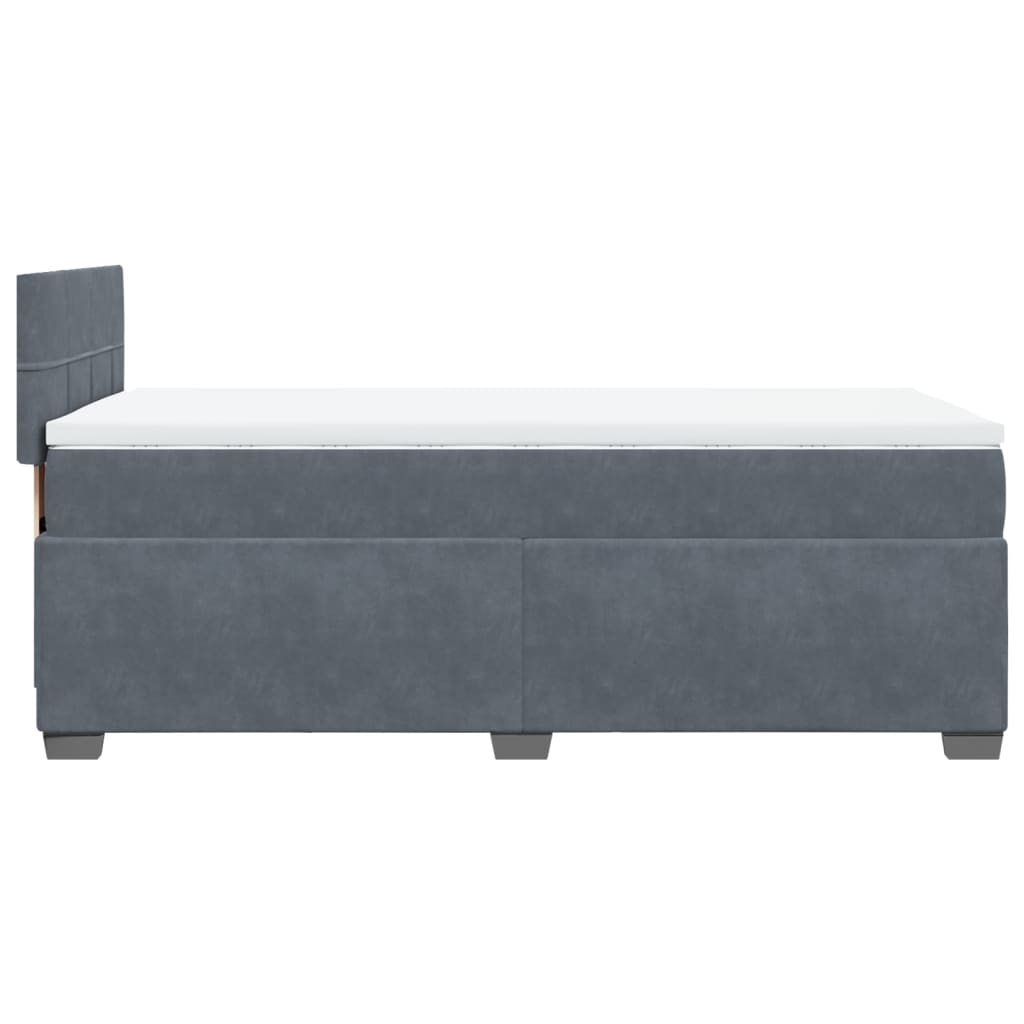 vidaXL Cama box spring con colchón terciopelo gris oscuro 100x200 cm