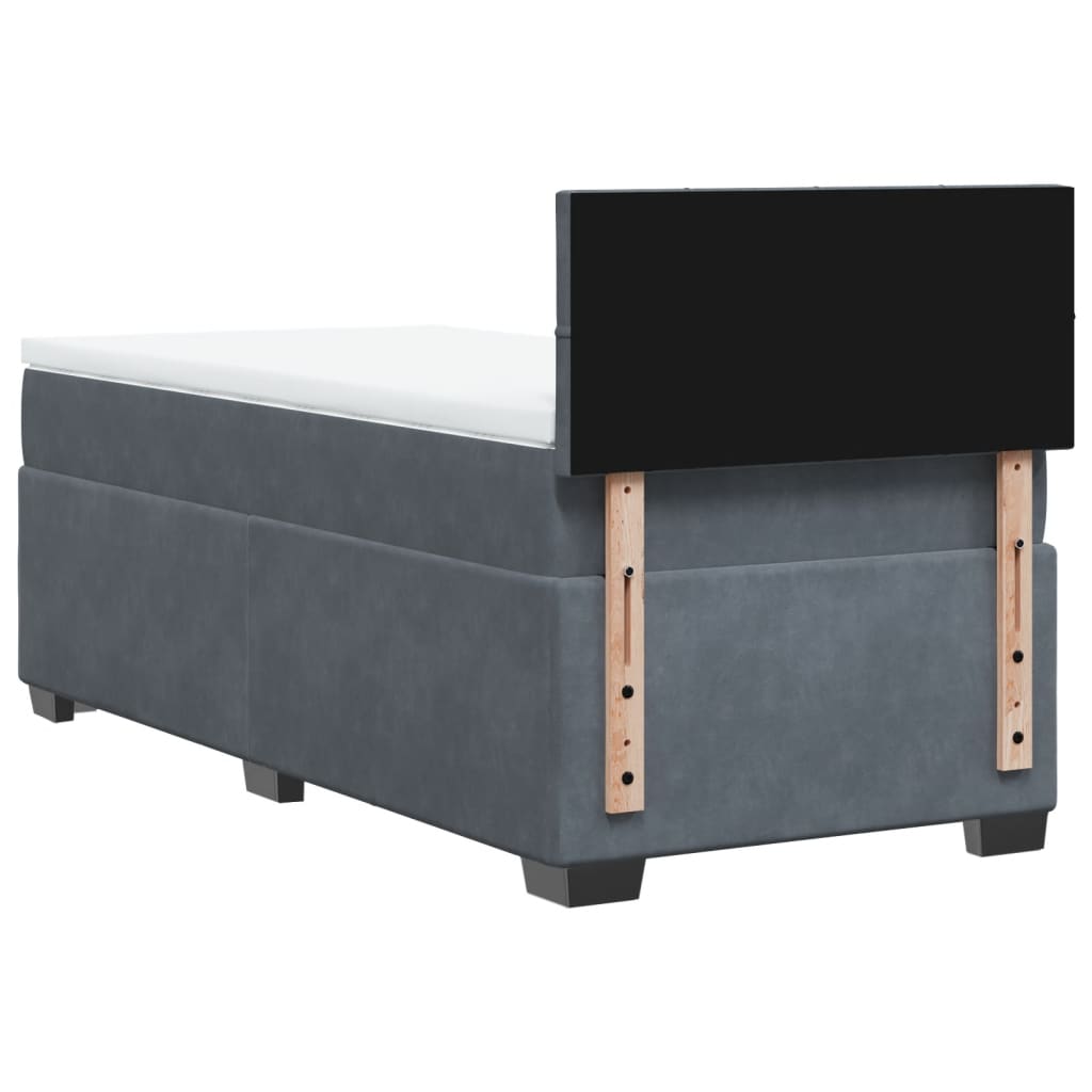 vidaXL Cama box spring con colchón terciopelo gris oscuro 100x200 cm