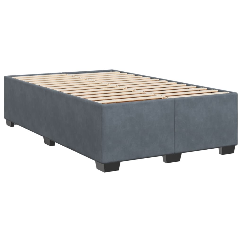 vidaXL Cama box spring con colchón terciopelo gris oscuro 120x190 cm