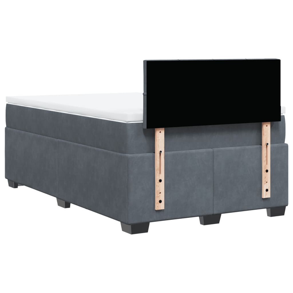 vidaXL Cama box spring con colchón terciopelo gris oscuro 120x190 cm