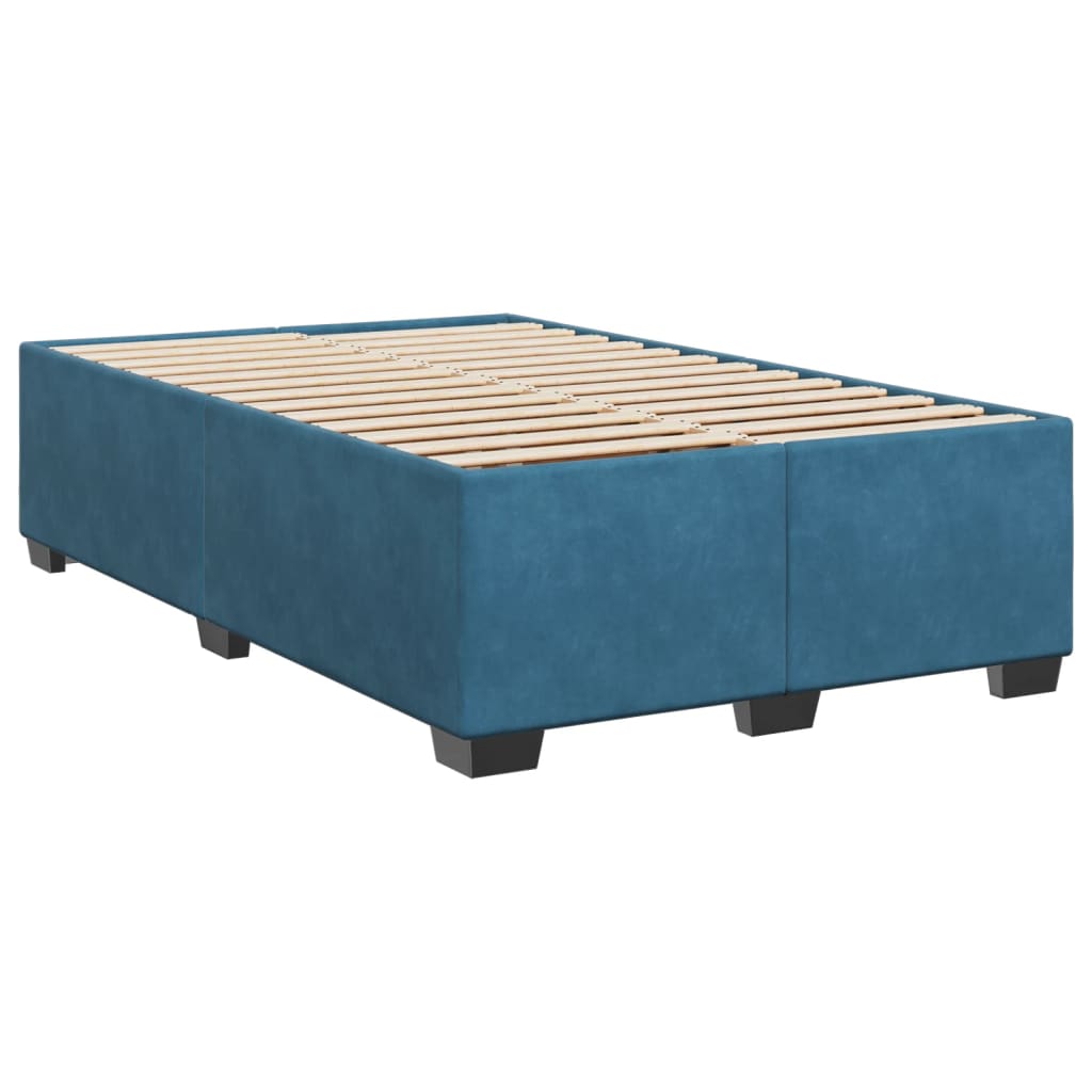 vidaXL Cama box spring con colchón terciopelo azul oscuro 120x190 cm