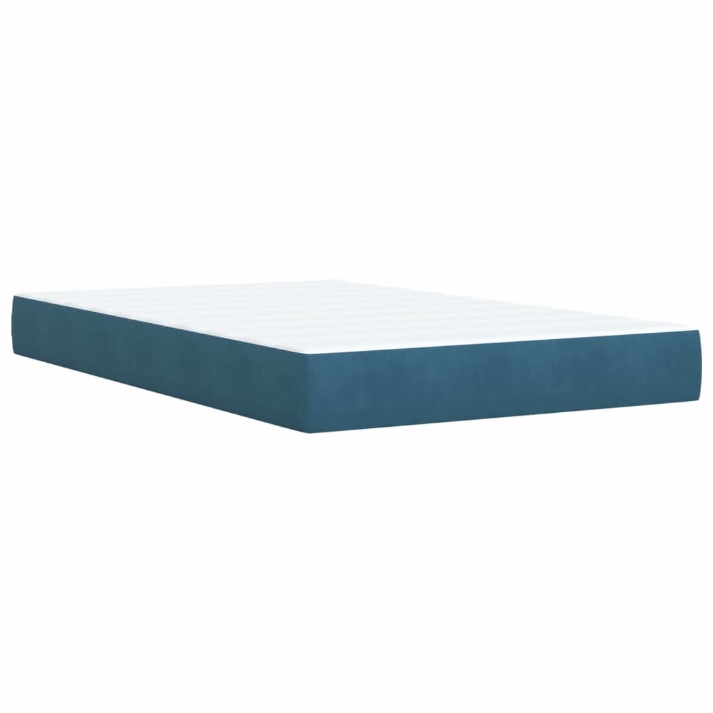 vidaXL Cama box spring con colchón terciopelo azul oscuro 120x190 cm