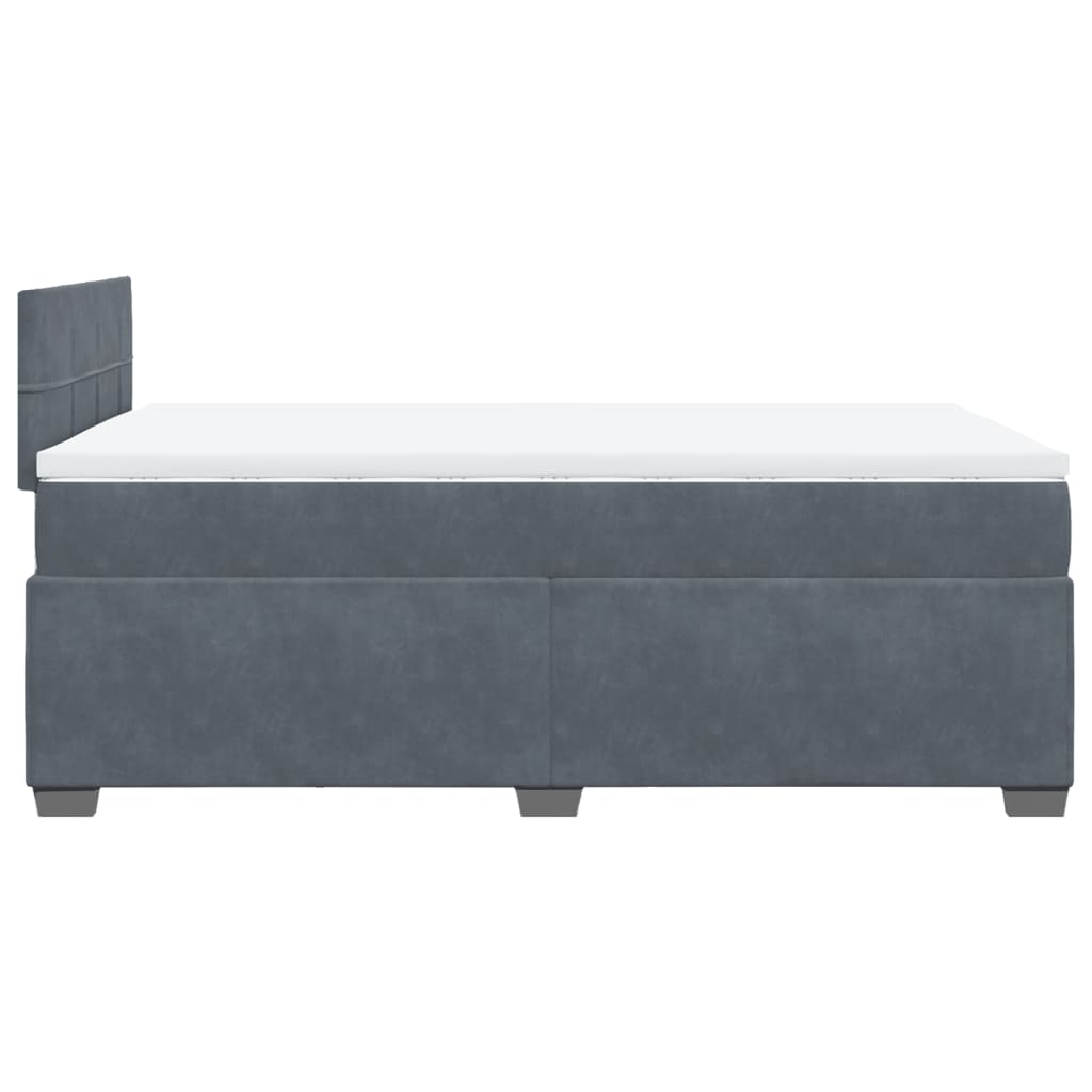 vidaXL Cama box spring con colchón terciopelo gris oscuro 120x200 cm