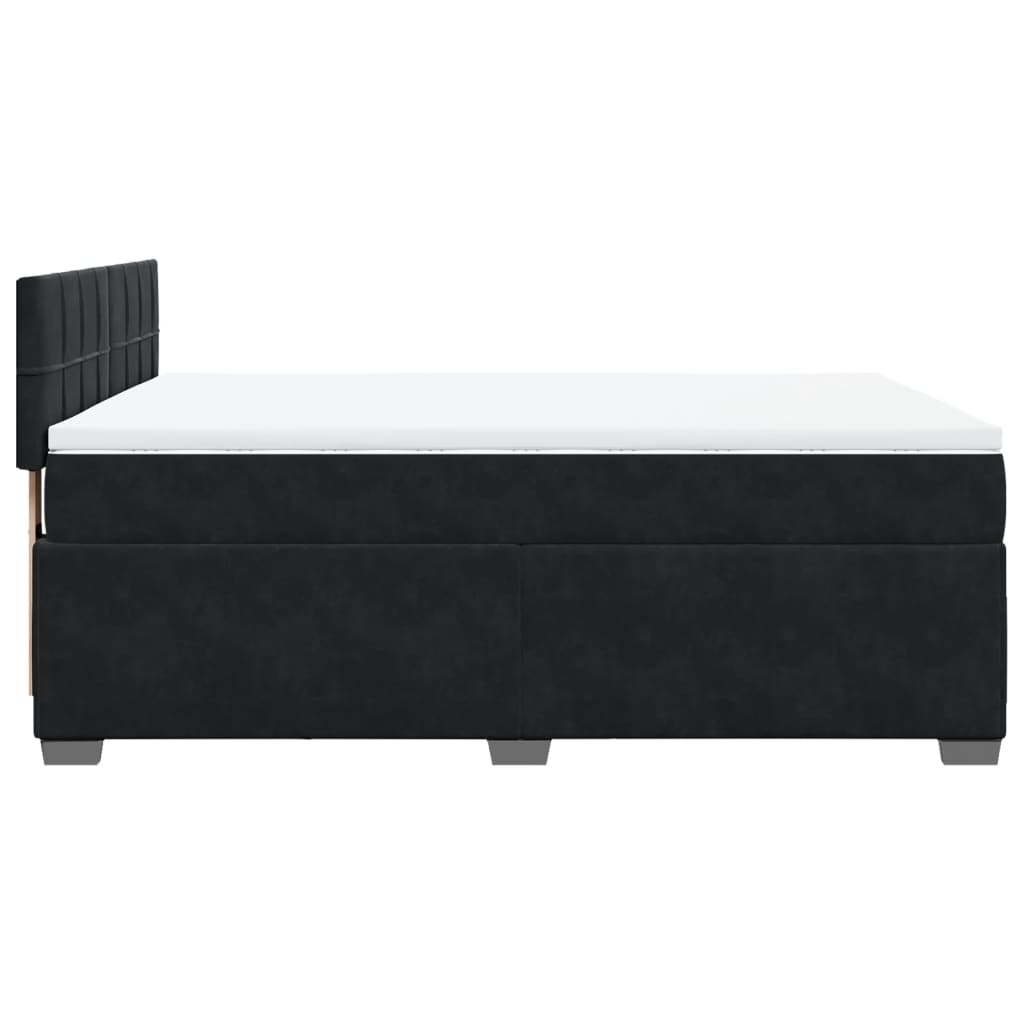 vidaXL Cama box spring con colchón terciopelo negro 140x190 cm