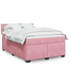 vidaXL Cama box spring con colchón terciopelo rosa oscuro 140x200 cm