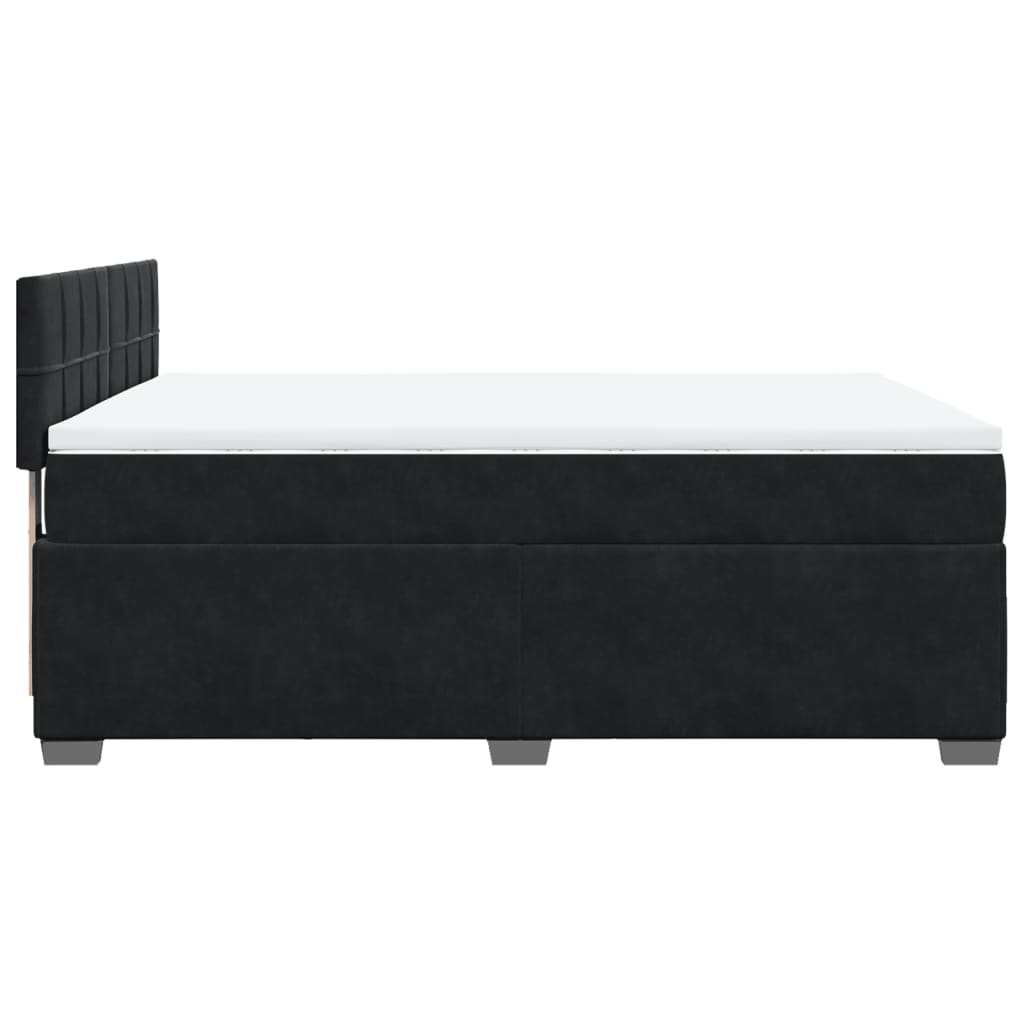 vidaXL Cama box spring con colchón terciopelo negro 140x200 cm