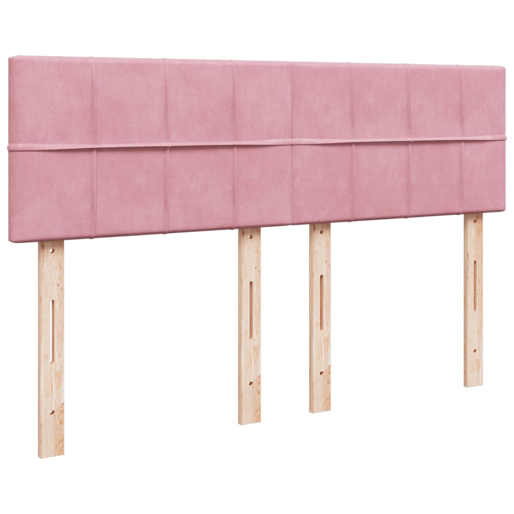 vidaXL Cama box spring con colchón terciopelo rosa oscuro 140x200 cm