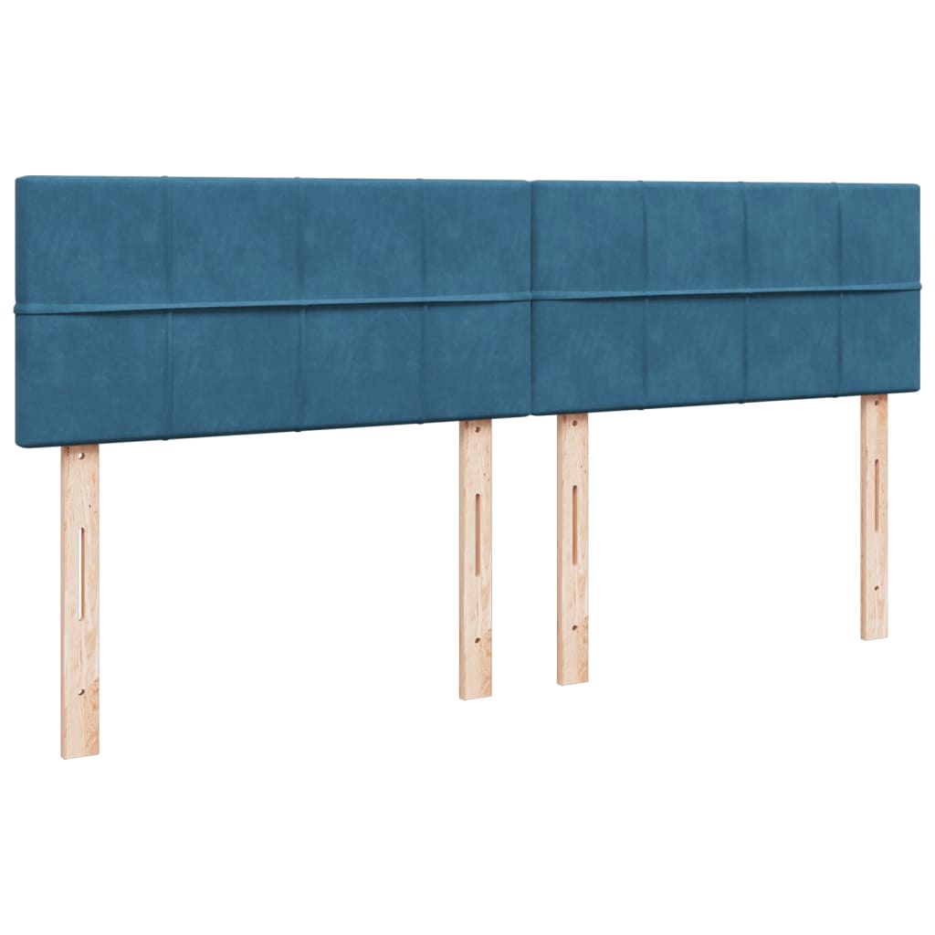 vidaXL Cama box spring con colchón terciopelo azul 180x200 cm