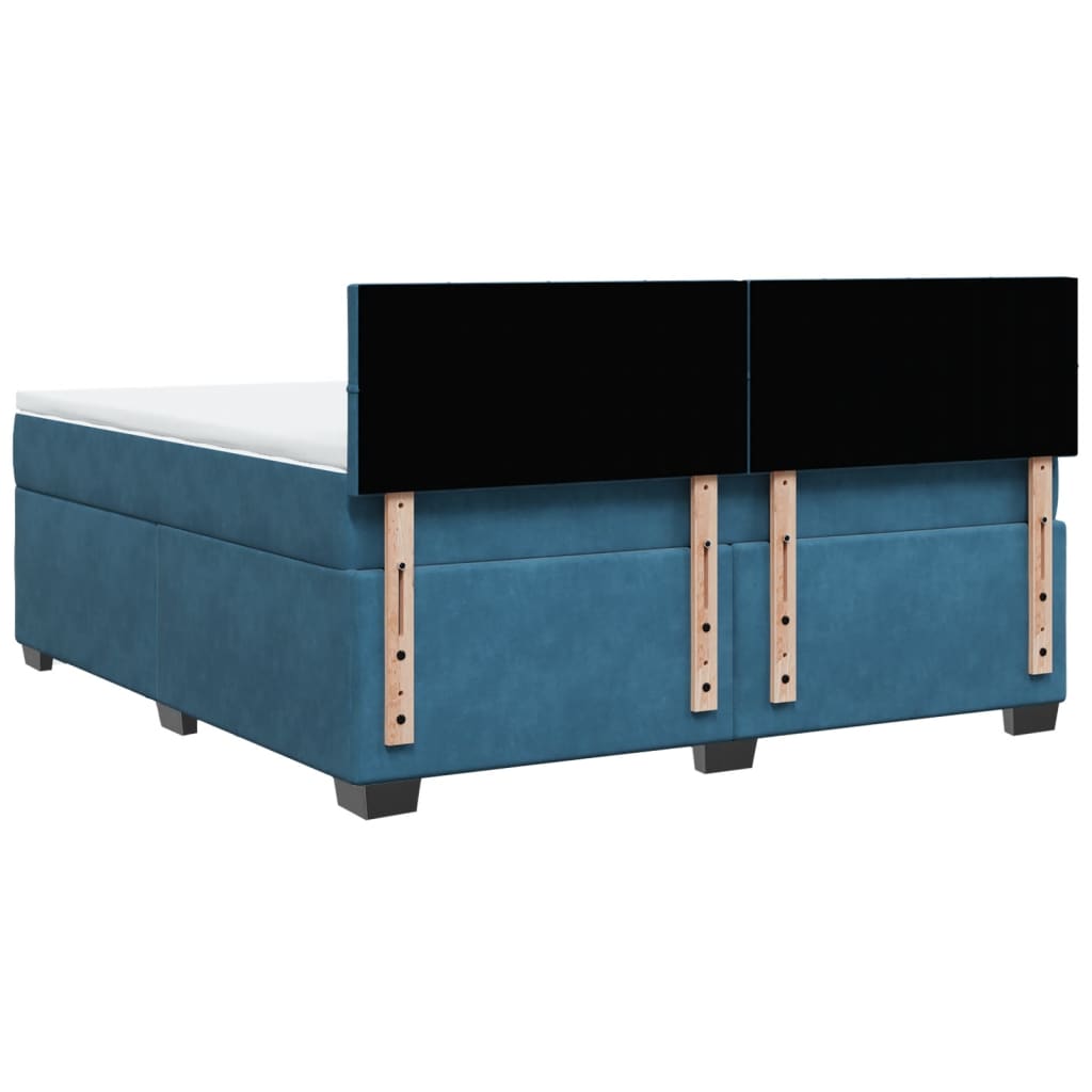 vidaXL Cama box spring con colchón terciopelo azul 180x200 cm