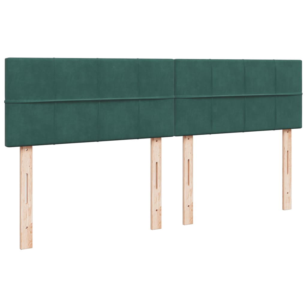 vidaXL Cama box spring con colchón terciopelo verde oscuro 200x200 cm