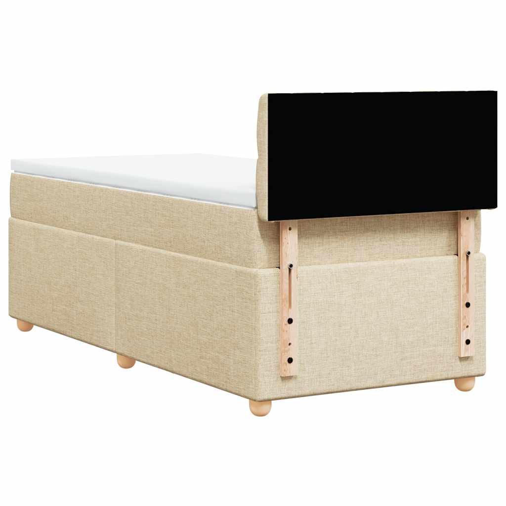 vidaXL Cama box spring con colchón tela color crema 80x200 cm