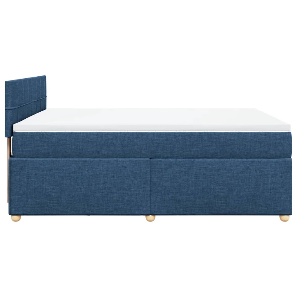 vidaXL Cama box spring con colchón tela azul 140x200 cm