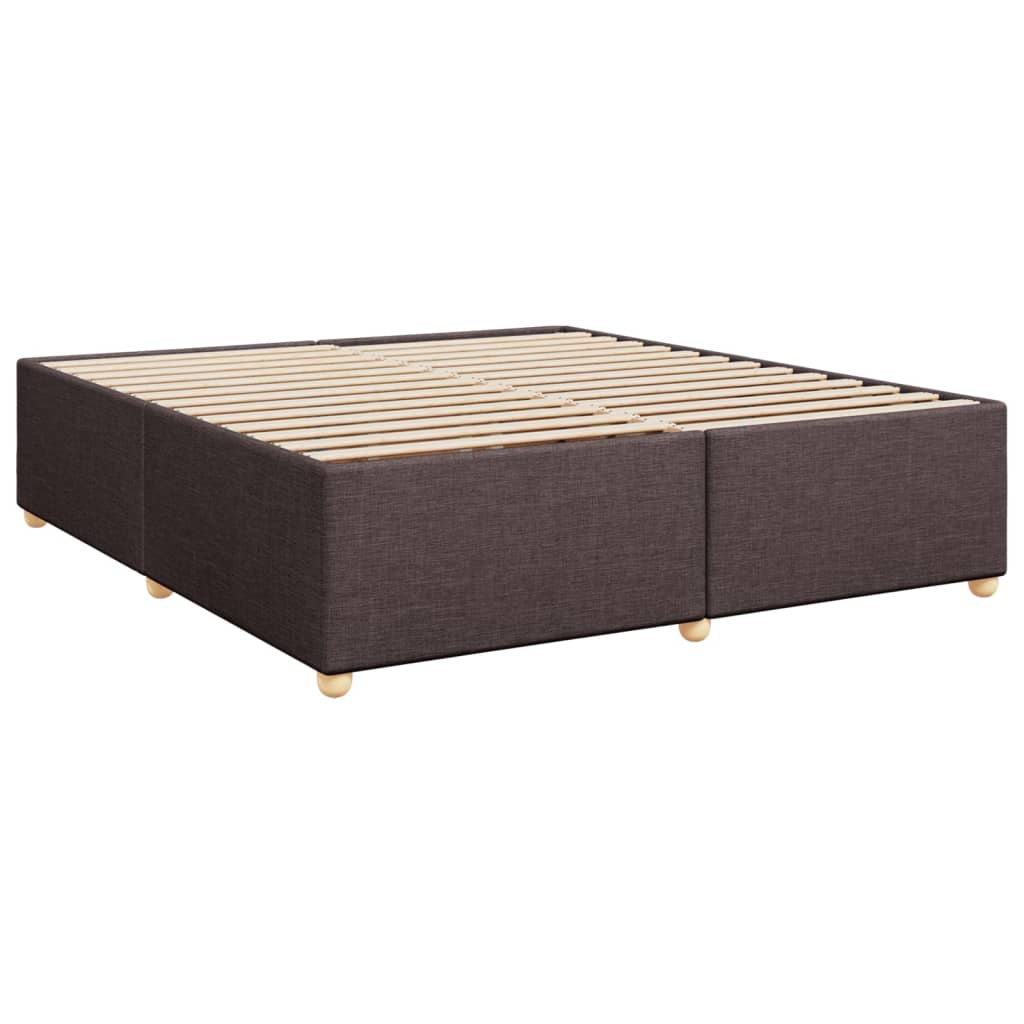 vidaXL Cama box spring con colchón tela marrón oscuro 180x200 cm