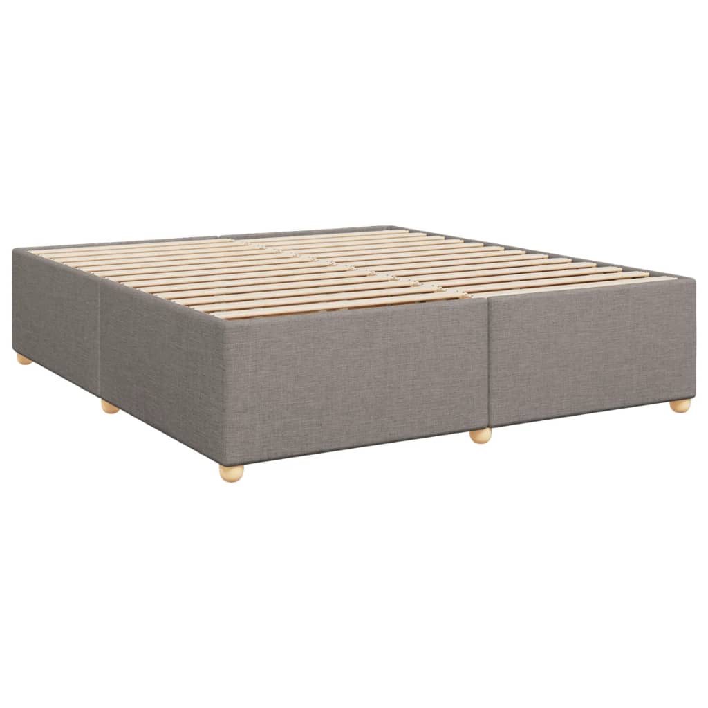 vidaXL Cama box spring con colchón tela gris taupe 200x200 cm