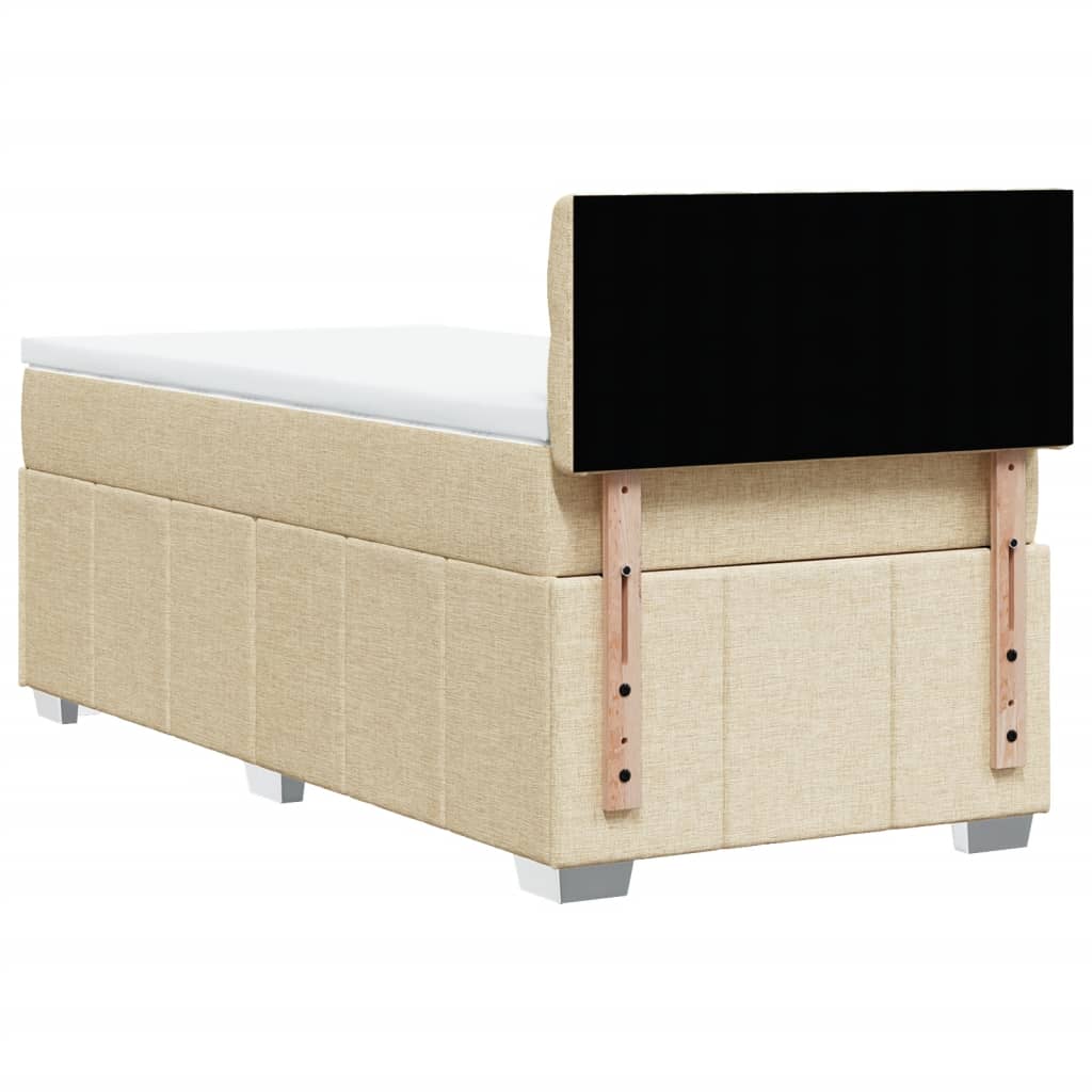 vidaXL Cama box spring con colchón tela color crema 80x200 cm