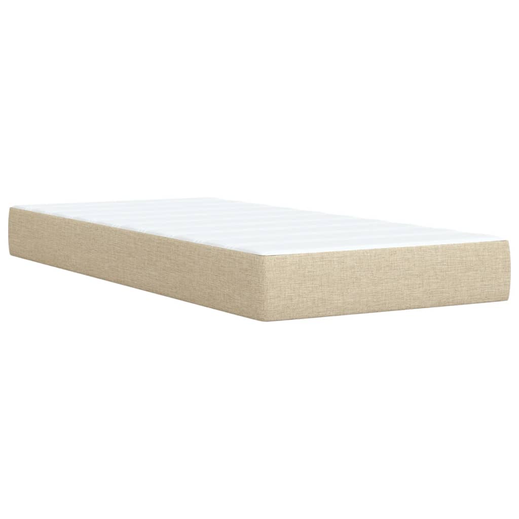 vidaXL Cama box spring con colchón tela color crema 80x200 cm