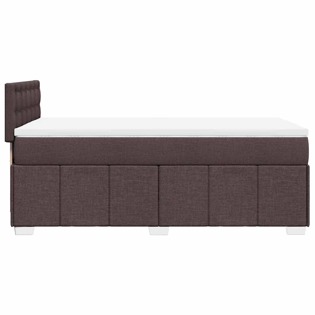 vidaXL Cama box spring con colchón tela marrón oscuro 90x200 cm