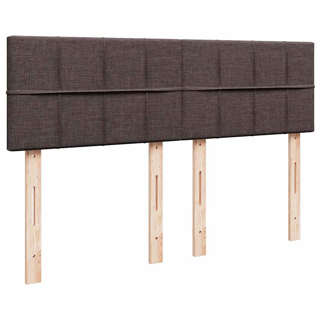 vidaXL Cama box spring con colchón tela marrón oscuro 140x200 cm