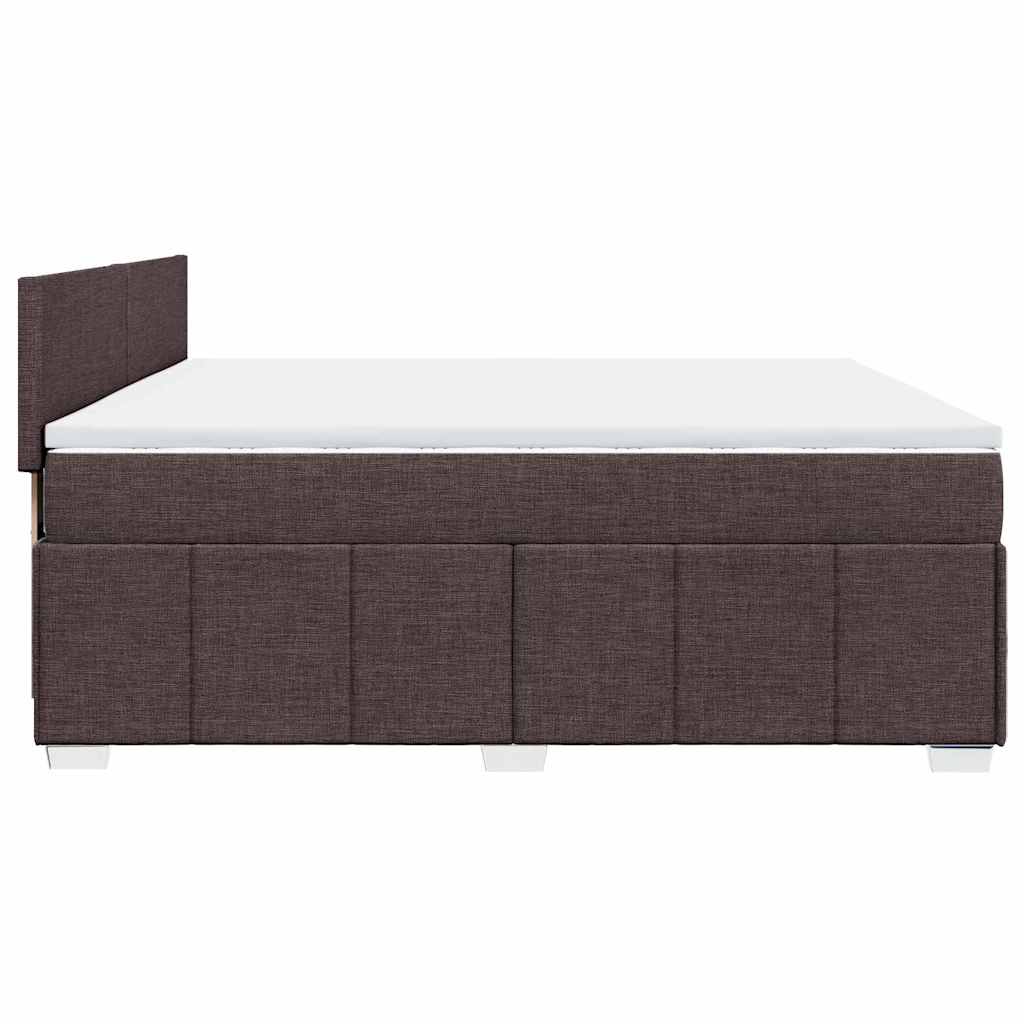 vidaXL Cama box spring con colchón tela marrón oscuro 200x200 cm