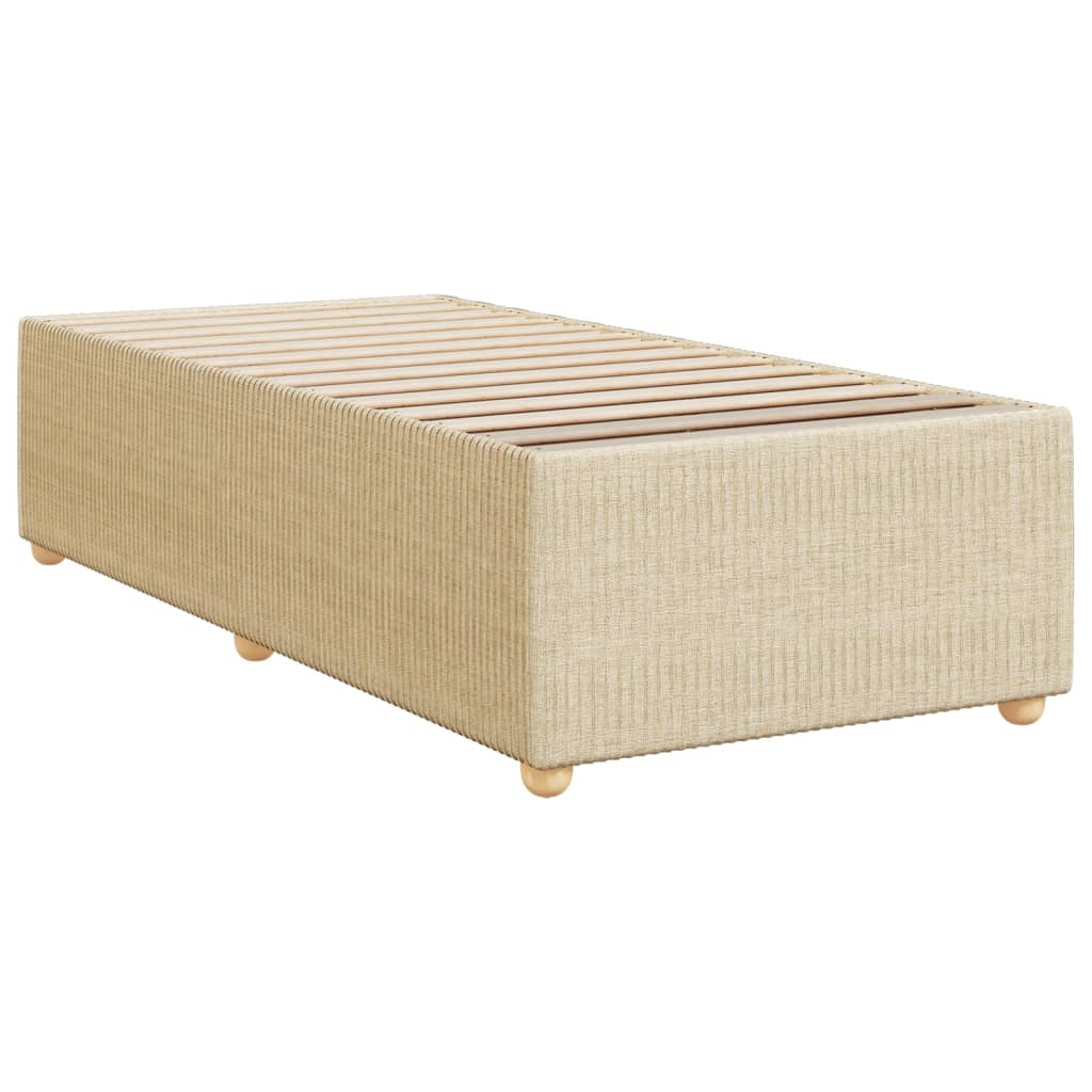 vidaXL Cama box spring con colchón tela color crema 80x200 cm