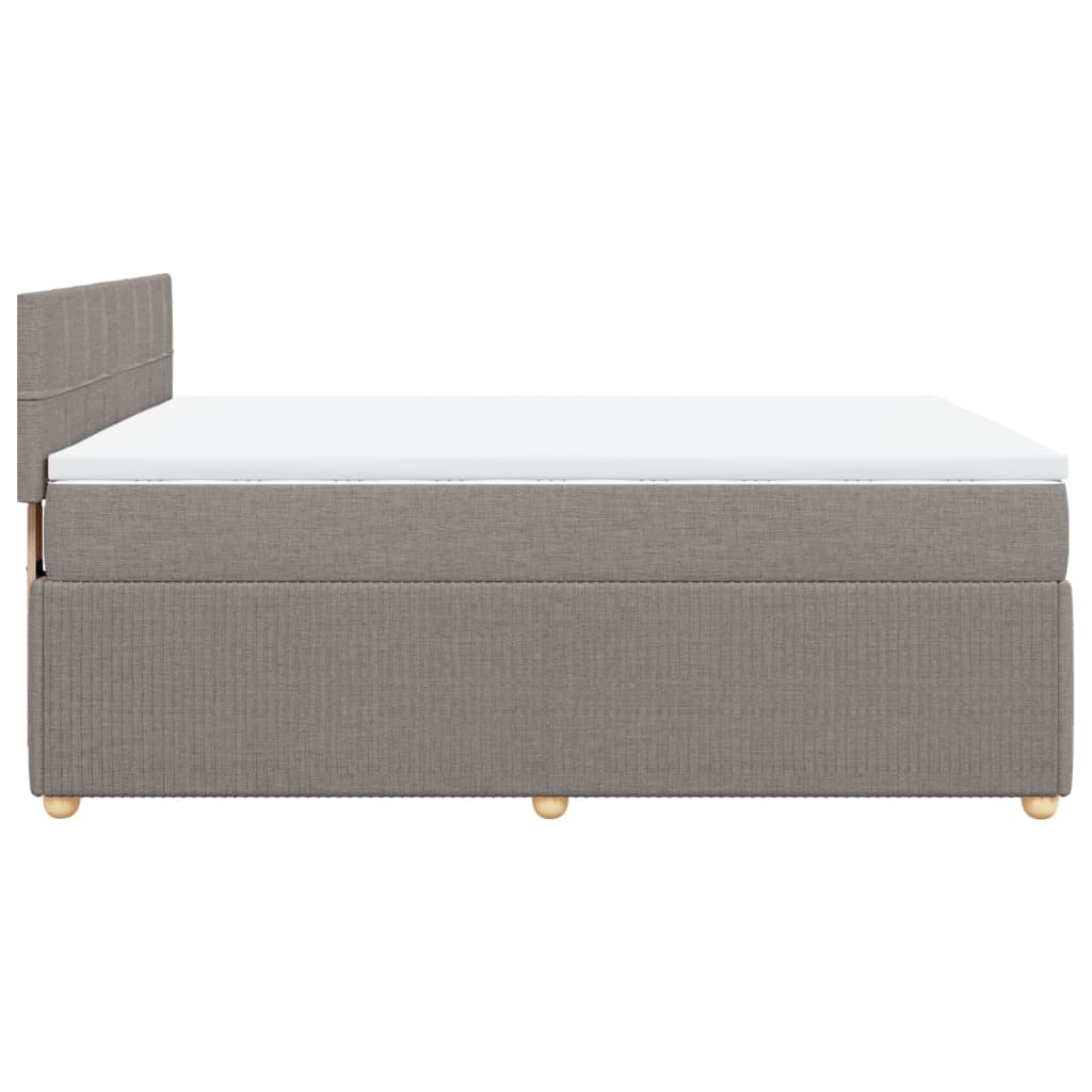 vidaXL Cama box spring con colchón tela gris taupe 140x190 cm