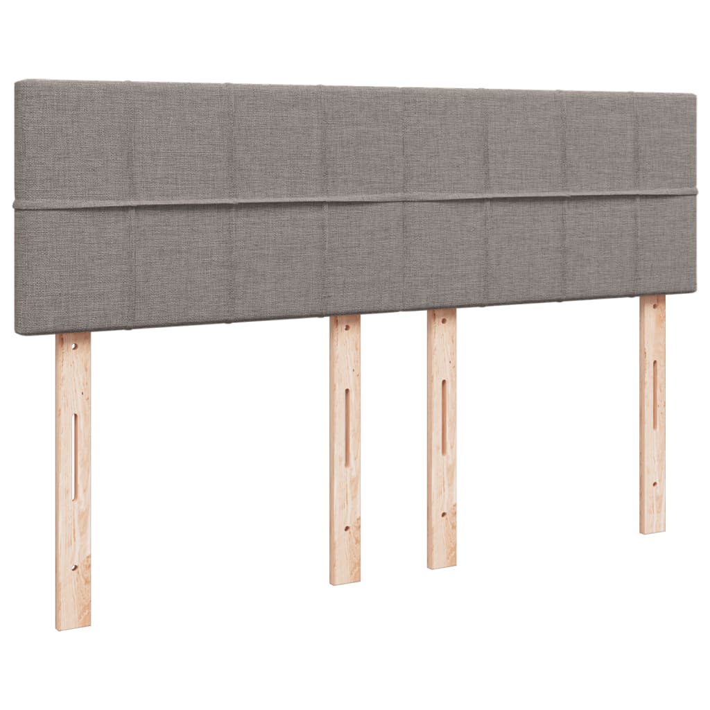 vidaXL Cama box spring con colchón tela gris taupe 140x190 cm