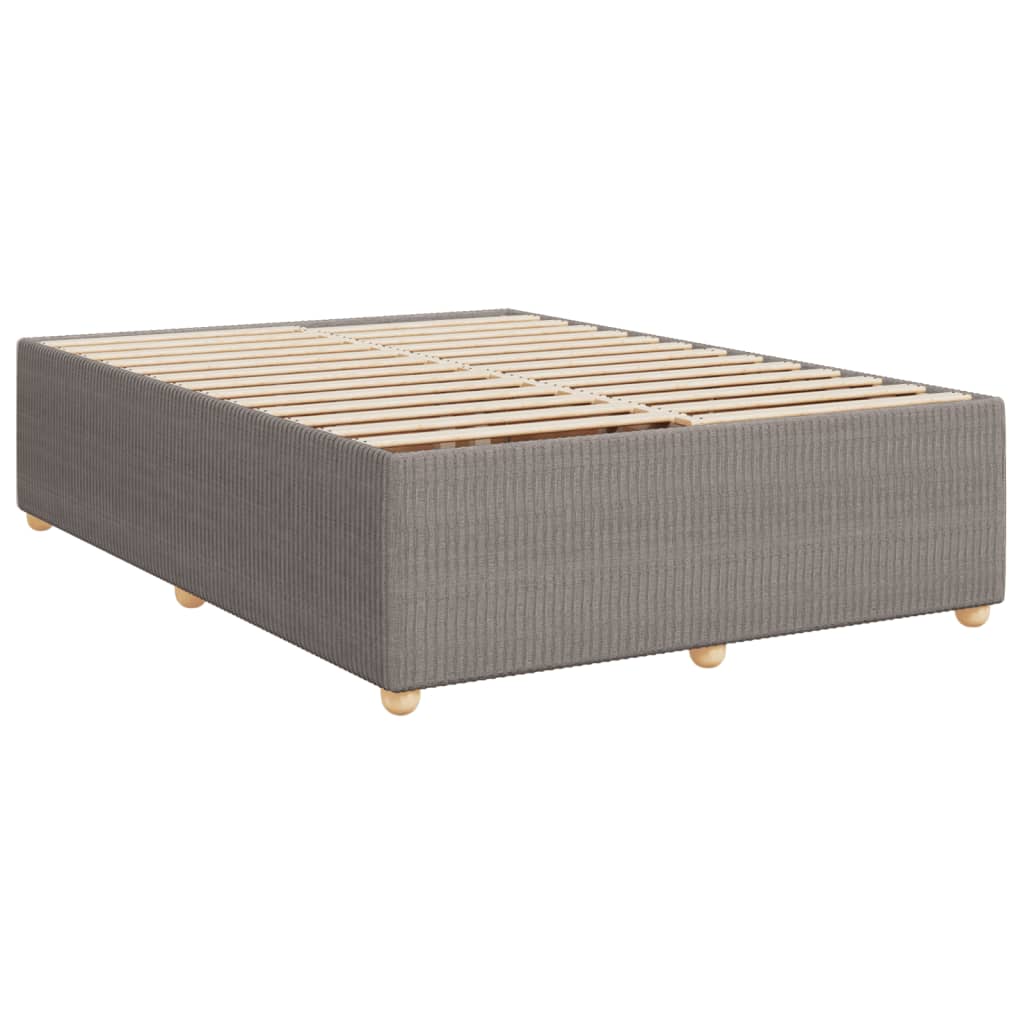 vidaXL Cama box spring con colchón tela gris taupe 140x190 cm