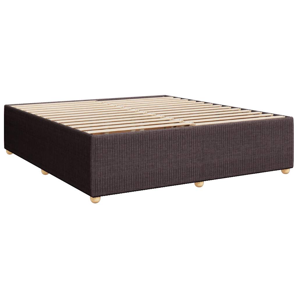 vidaXL Cama box spring con colchón tela marrón oscuro 180x200 cm