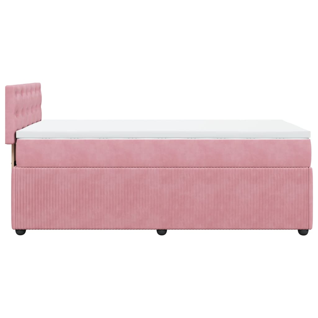 vidaXL Cama box spring con colchón terciopelo rosa 90x190 cm