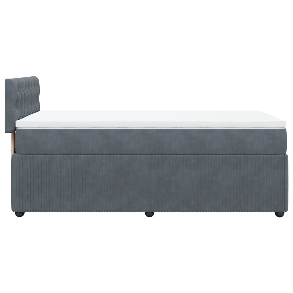 vidaXL Cama box spring con colchón terciopelo gris oscuro 90x200 cm