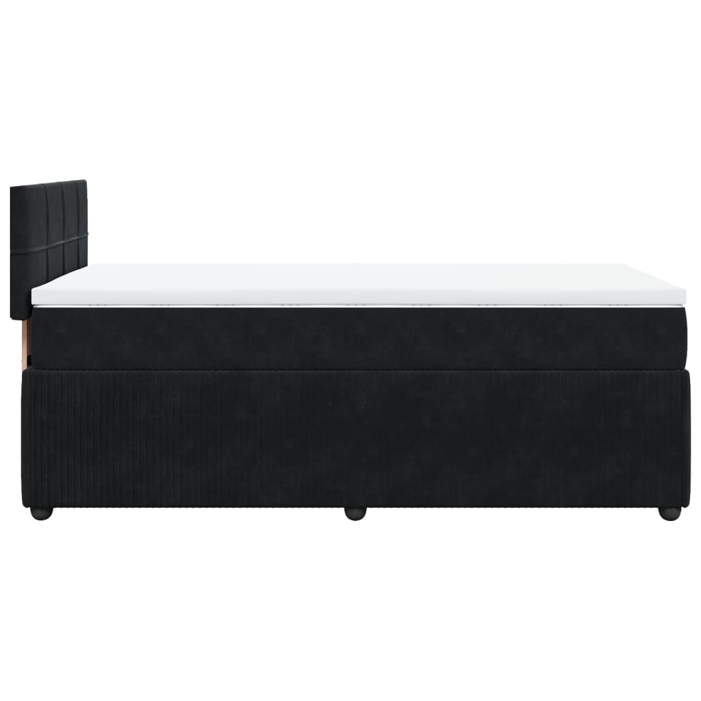 vidaXL Cama box spring con colchón terciopelo negro 90x200 cm