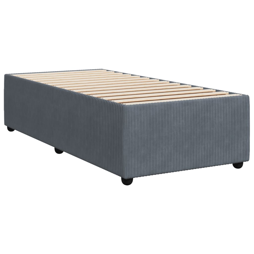 vidaXL Cama box spring con colchón terciopelo gris oscuro 100x200 cm