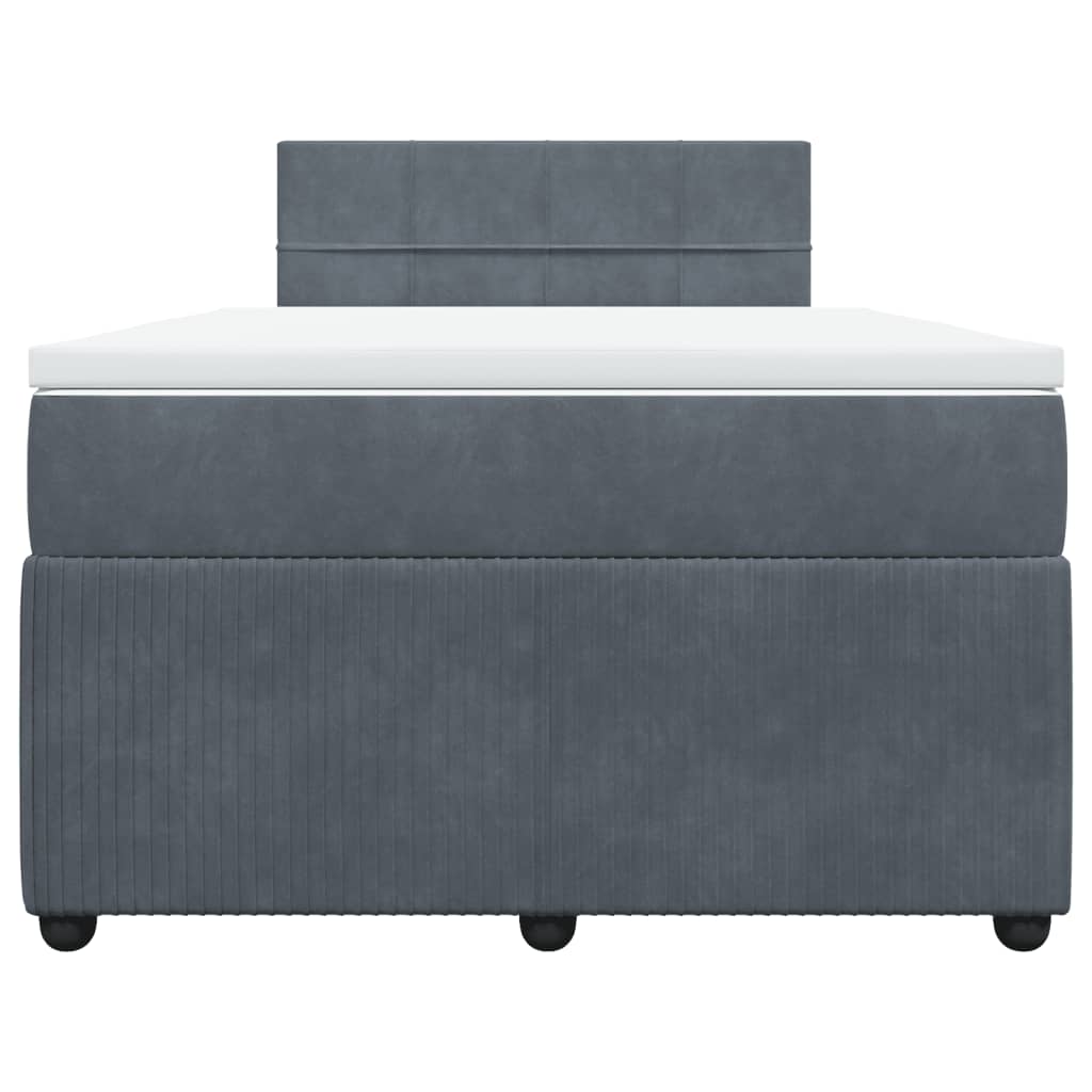 vidaXL Cama box spring con colchón terciopelo gris oscuro 120x190 cm