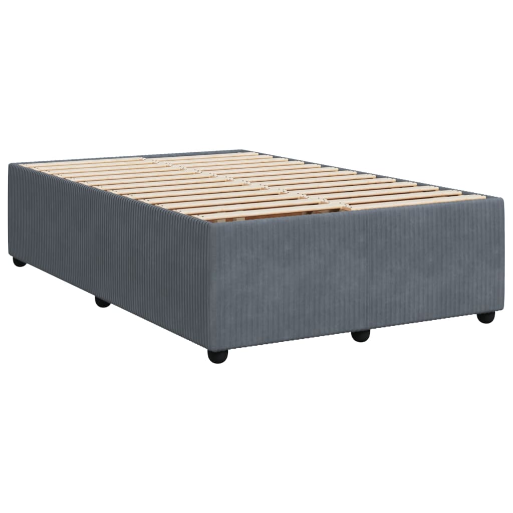 vidaXL Cama box spring con colchón terciopelo gris oscuro 120x190 cm