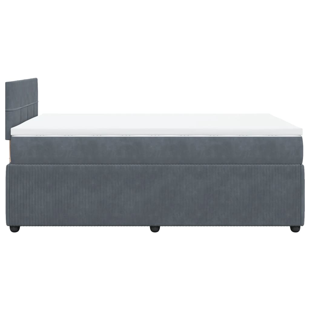 vidaXL Cama box spring con colchón terciopelo gris oscuro 120x190 cm