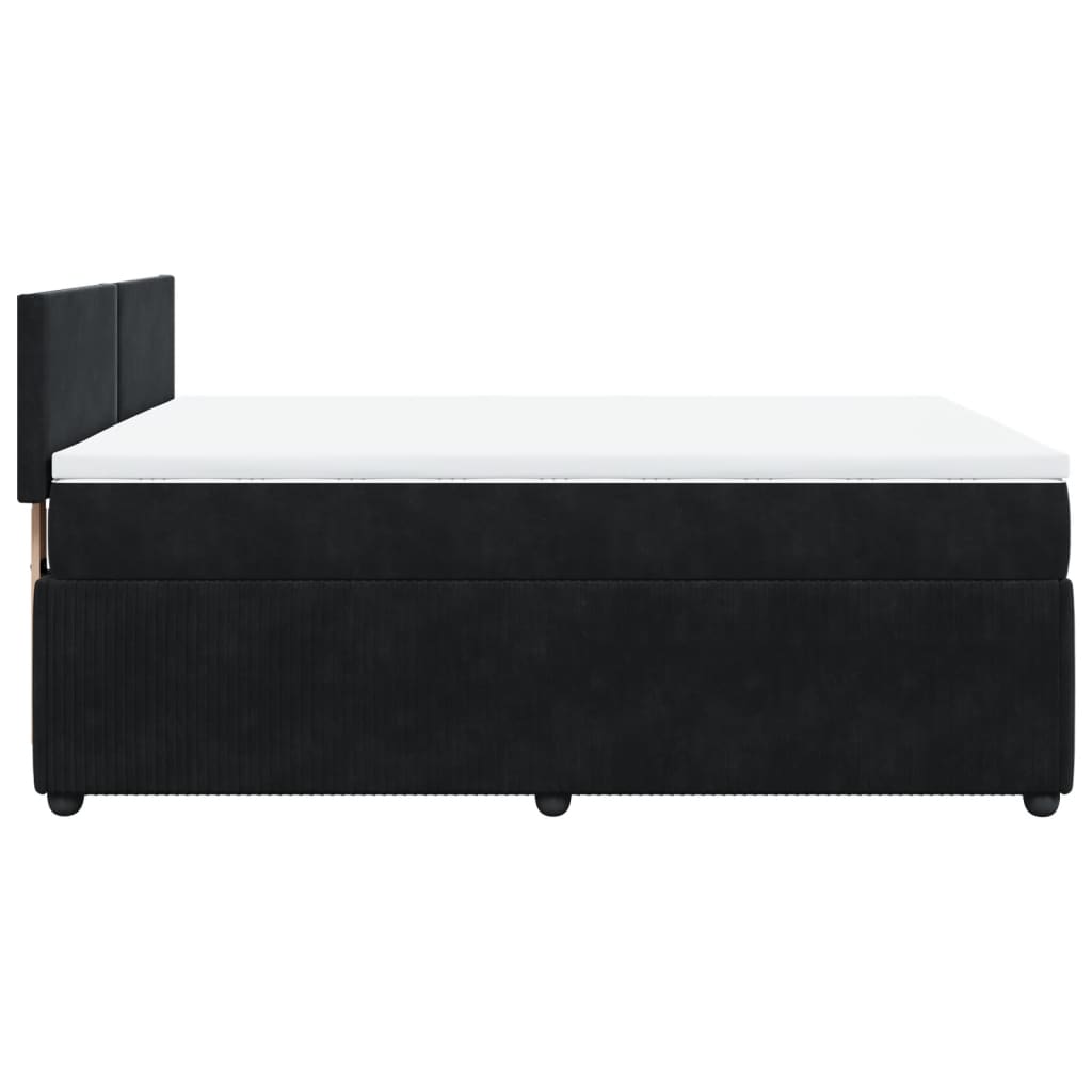 vidaXL Cama box spring con colchón terciopelo negro 140x190 cm