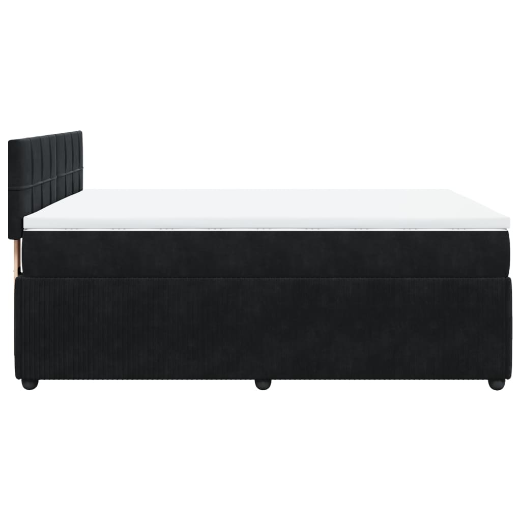 vidaXL Cama box spring con colchón terciopelo negro 140x190 cm