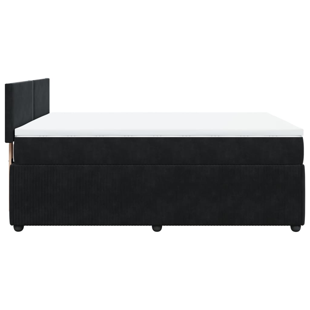 vidaXL Cama box spring con colchón terciopelo negro 140x200 cm